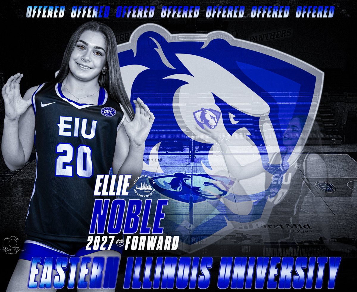 Midwest Elite Meanstreets EYBL (@mwehoops_eybl) on Twitter photo Congratulations to Ellie Noble (<a href="/Ellison_Noble/">Ellie Noble</a>) on the scholarship offer she received from Eastern Illinois University WBB (<a href="/EIUWBB/">Eastern Illinois WBB</a>) and Coach McGlothan (<a href="/MarqusMcglothan/">Marqus McGlothan</a>)
#EliteStreetsEYBL #ElitePerformer #D1Athlete #RisingStar #CollegeBound #MidwestStreetsEYBL Congratulations to Ellie Noble (<a href="/Ellison_Noble/">Ellie Noble</a>) on the scholarship offer she received from Eastern Illinois University WBB (<a href="/EIUWBB/">Eastern Illinois WBB</a>) and Coach McGlothan (<a href="/MarqusMcglothan/">Marqus McGlothan</a>)
#EliteStreetsEYBL #ElitePerformer #D1Athlete #RisingStar #CollegeBound #MidwestStreetsEYBL