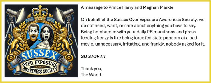 BrutusMaximusX's tweet photo. #WorldWidePrivacyTour #FOHarryandMeghan #SOEAS #DisasterTourists #GriefVultures
Two grifters doing tragedy tourism.
Stayed for 17 minutes.
Meghan Hugged a staffer
Harold helped a victim find a donut, give him a Nobel Prize.
H&M Posed for few pictures
Disaster porn at its worst. https://t.co/SgqEDsFRh1