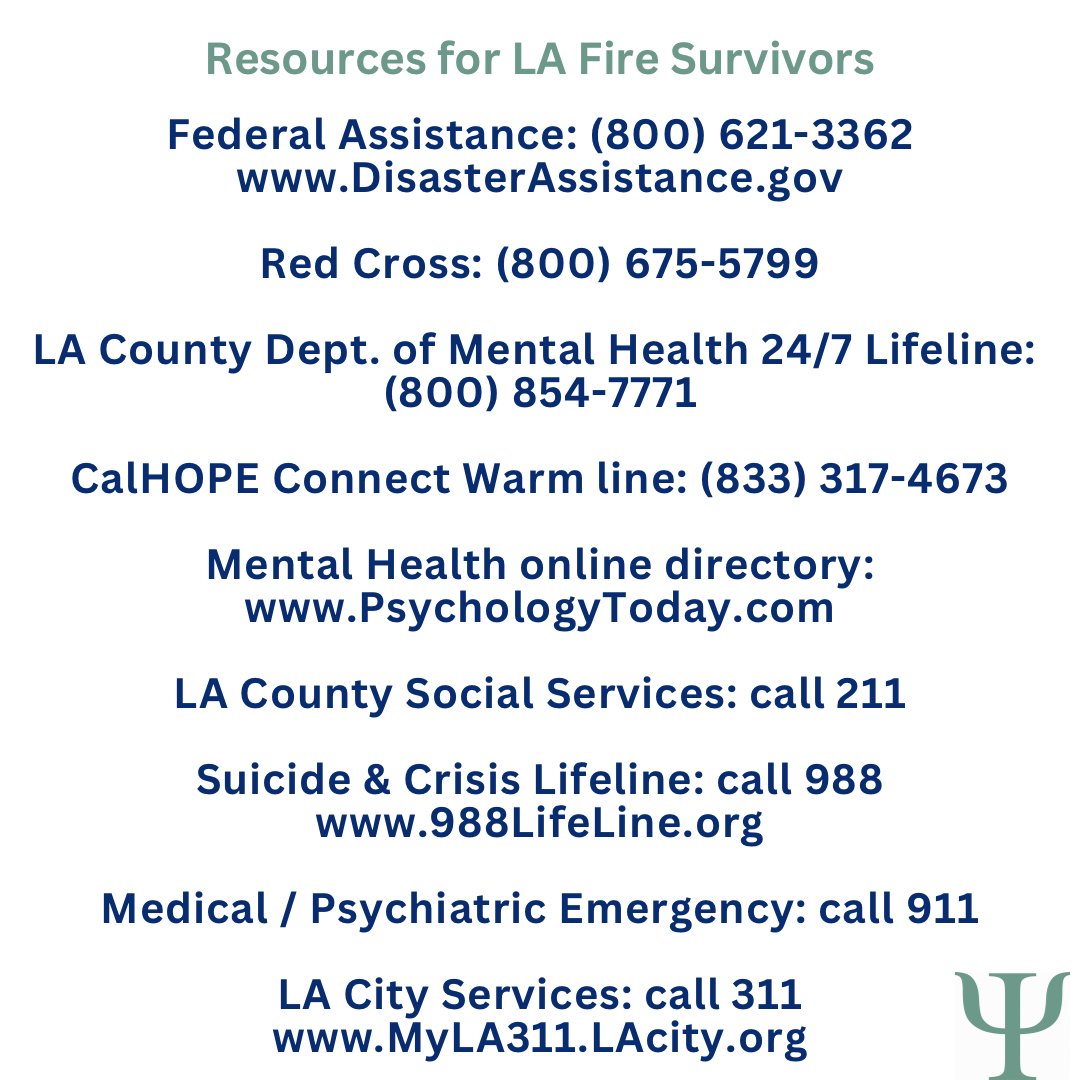 MindWellnessLA's tweet photo. Sending love and support to everyone here in LA affected by this devastating inferno. We ❤️LA! #LAFireRelief #PalisadesFire #EatonFire #EvacuationOrder #GriefCounseling https://t.co/Vekb5nXiKO