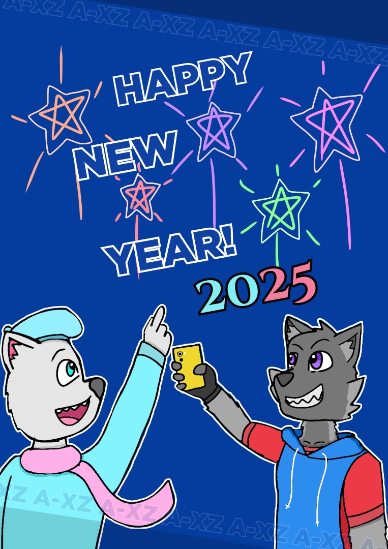 yayfor_me's tweet photo. Happy new year (from a week and a half later)!! #drawing #furryart https://t.co/8G4KC4mbbO