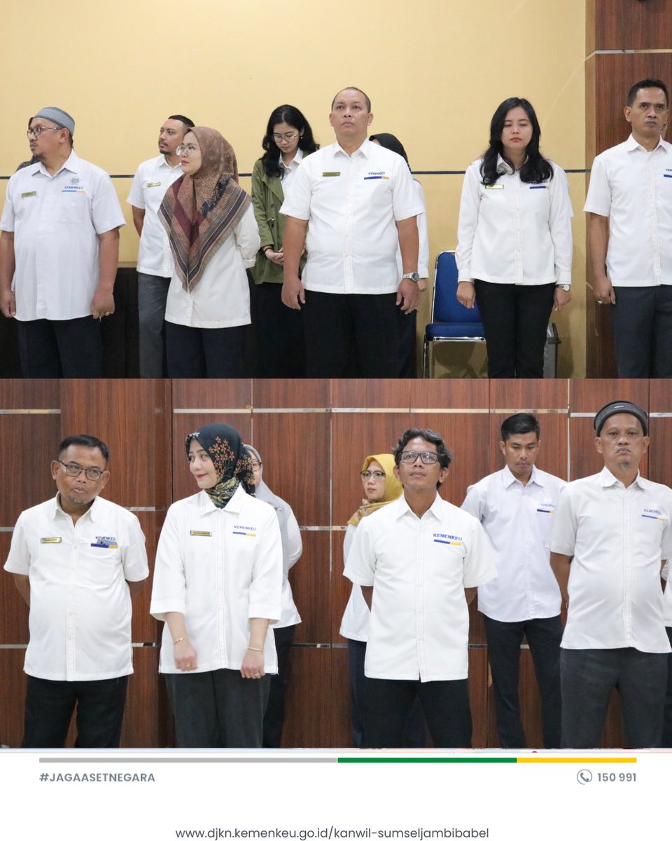 kanwildjknsjb's tweet photo. Untuk memupuk kecintaan kepada negara dan organisasi, seluruh pegawai menyanyikan lagu Indonesia Raya diikuti dengan Mars Kementerian Keuangan. Dilanjutkan dengan pembacaan Nilai-nilai dan habituasi budaya Kementerian Keuangan. https://t.co/VfdwFVKLzm