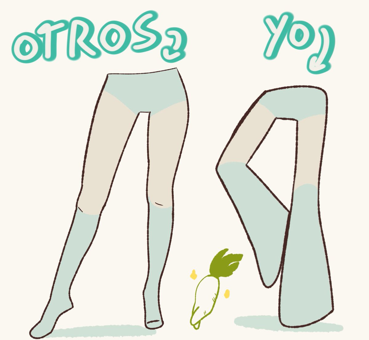 Perdón pero me gusta más dibujar piernas de rábanos
