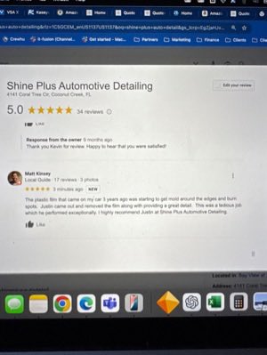 My act of kindness for day 6/7 of the Do-Gooder Challenge was to write a Google review for the guy who detailed my car - Justin at Shine Plus!