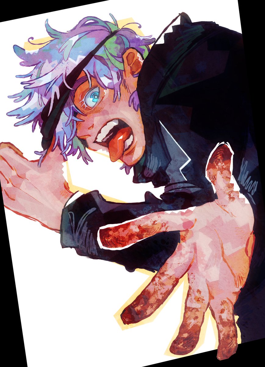 time_woods's tweet image. who in theworld does this guy think he is (jjk redraw((