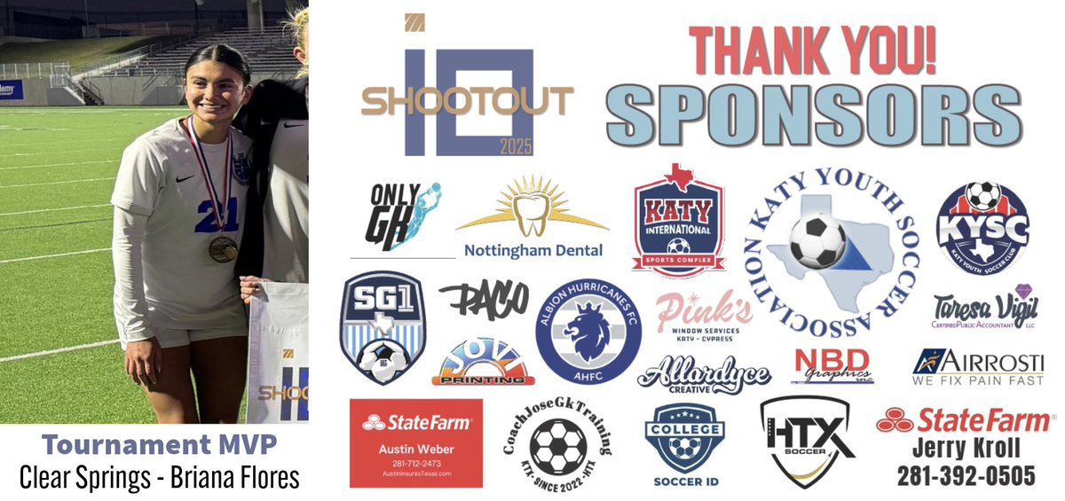 🎉 CONGRATULATIONS 📣

2025 i10 Shootout Tournament MVP Briana Flores from <a href="/GirlsSoccerCSHS/">ClearSpringsHSSoccer</a>