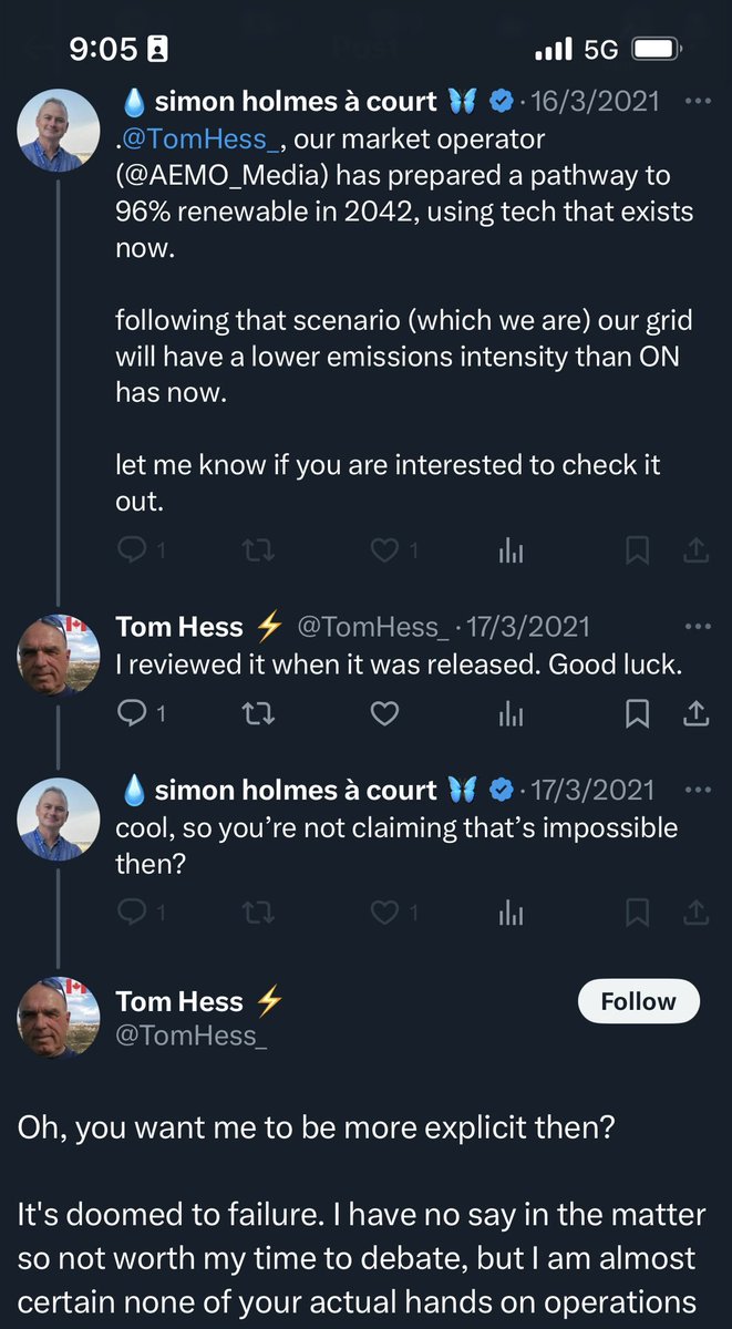 Tom has relevant experience… in grids, and attempting to engage in debate about the ISP. 

The thread he shared here is a perfect example of why the ISP must be expunged from debate. 

We cannot allow fantasy to masquerade as fact any longer.