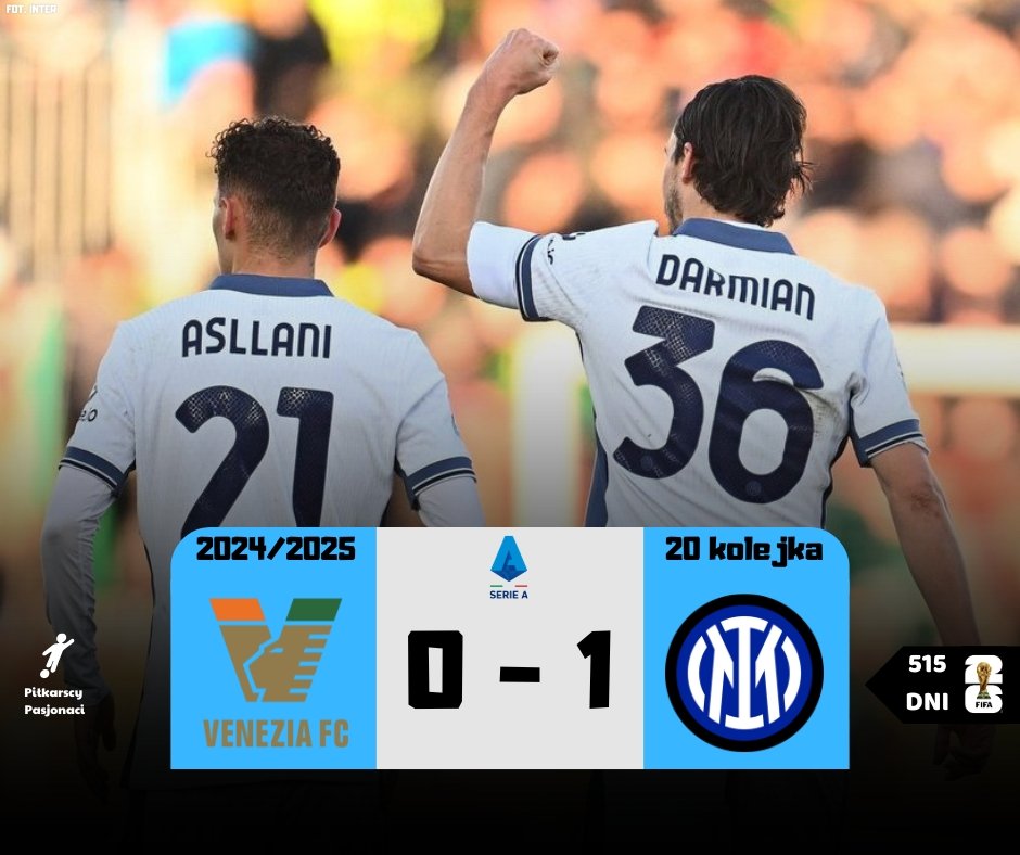 wofutbolu's tweet photo. #VENINT
❗Inter ponownie długo męczył się w Wenecji, ale znów także odnosi ważne zwycięstwo❗
⚫🟠🟢 Venezia 0:1 Inter 🔵⚫
⚽ Matteo Darmian 16' https://t.co/m1GcaUEp6l