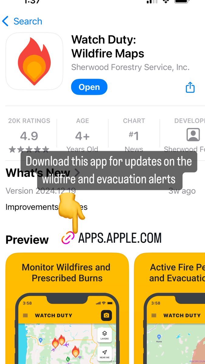mimichenyoga's tweet photo. Download this app for updates on the LA wildfire #PalisadesFires https://t.co/T4hIRSO2JS