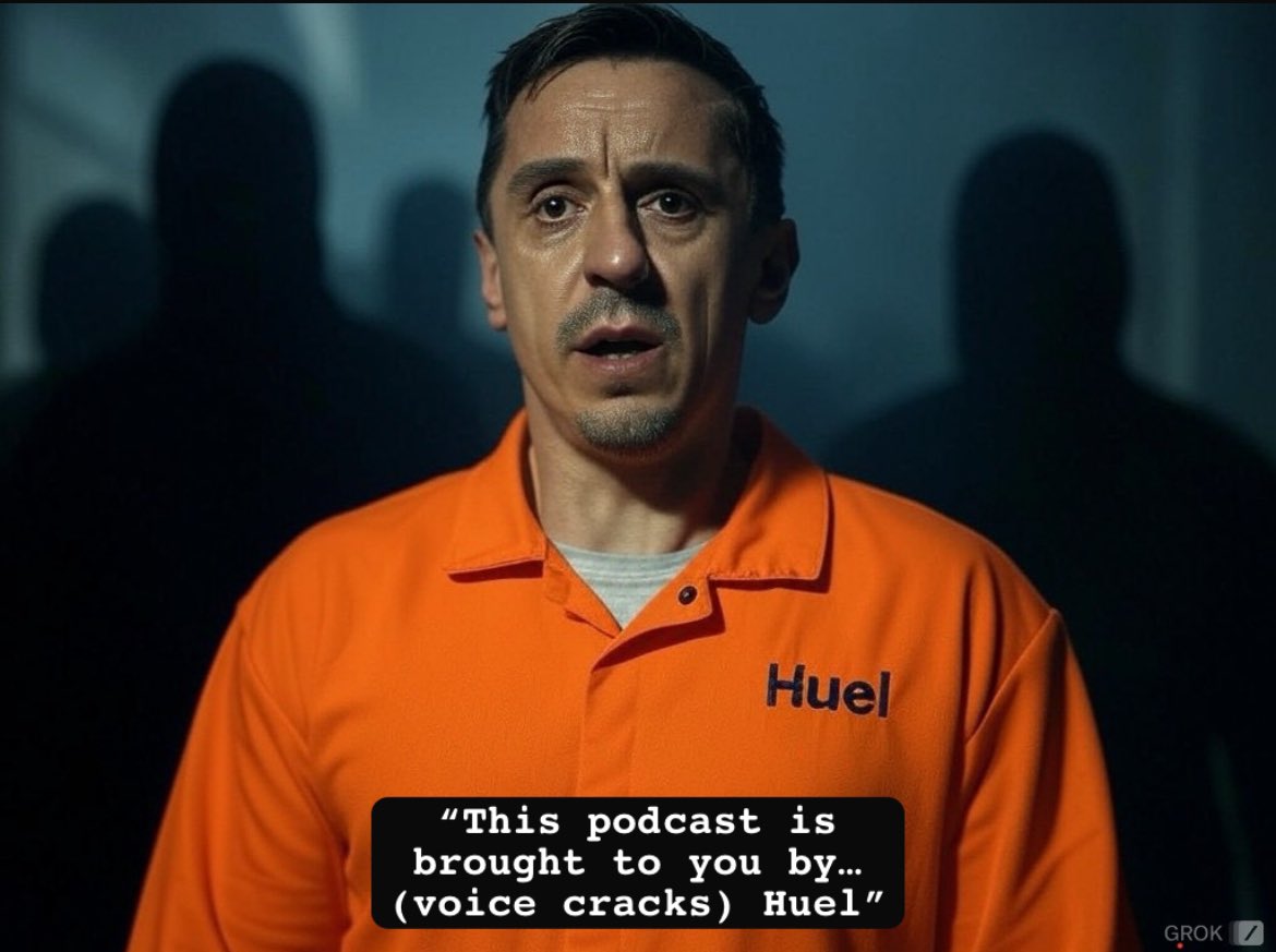 nohopkins's tweet photo. @Carra23 BTS footage of Gary Neville doing the Huel adverts on #theoverlap https://t.co/WZ2xw8PVrF