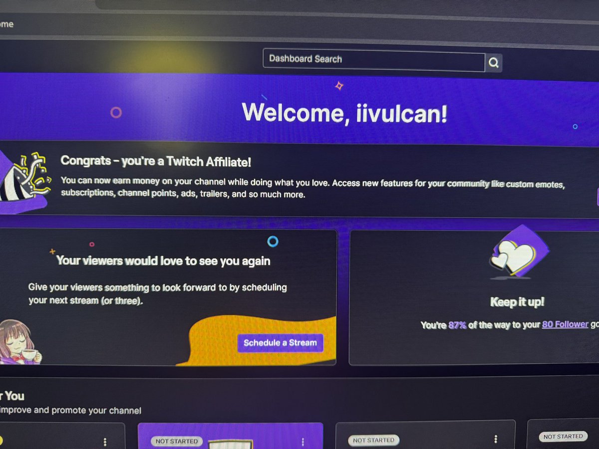 VulkynGG's tweet photo. We did it!!! @Twitch #Affiliate https://t.co/vjI1s52QAI