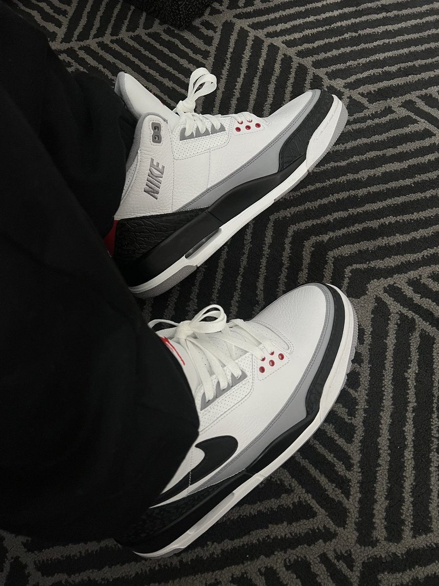 The_BigHomie's tweet photo. Decided To #UnDeadStock These Today, No Particular Reason… Given They Been Sittin on Ice 7-8 Yrs… Don’t See Too Often… #Jordan3 #TinkerHatfield #SneakerHead https://t.co/JwzMqKaeyv