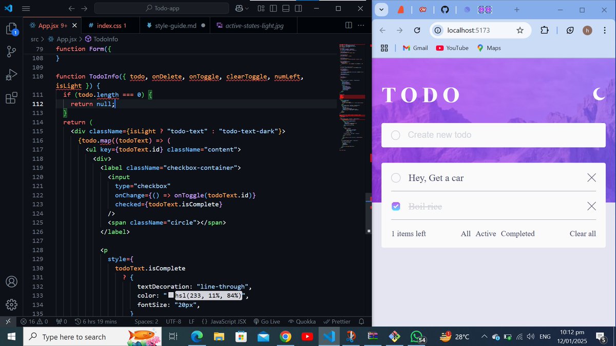_Faidunni's tweet image. Day 12 of 30🥳
I will buy myself a cake after all of this, In Sha Allah
I worked on @frontendmentor Todo-app, I implemented almost everything I've learnt so far and I realized achieving dark mode with react is not hard, I used to do it with tailwindcss
#tech #100DaysOfCode