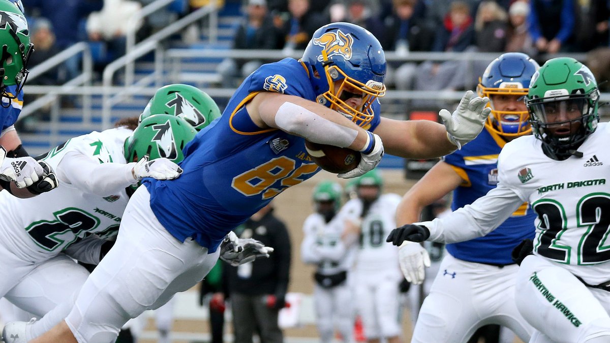 The two starting tight ends in this afternoons wildcard game. 

At South Dakota State, these two combined for 297 receptions 4,199 yards, and 30 touchdowns.