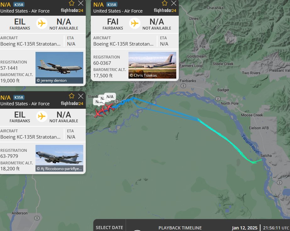 SirListenalot's tweet photo. 2156z #KC135's #AE063F #AE07BF #AE0372 #PICO22-24 on a round trip out of Eielson for AR along AR-508 westbound https://t.co/XQSS4nYbdC