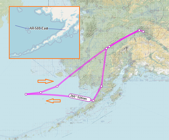 SirListenalot's tweet photo. 2156z #KC135's #AE063F #AE07BF #AE0372 #PICO22-24 on a round trip out of Eielson for AR along AR-508 westbound https://t.co/XQSS4nYbdC