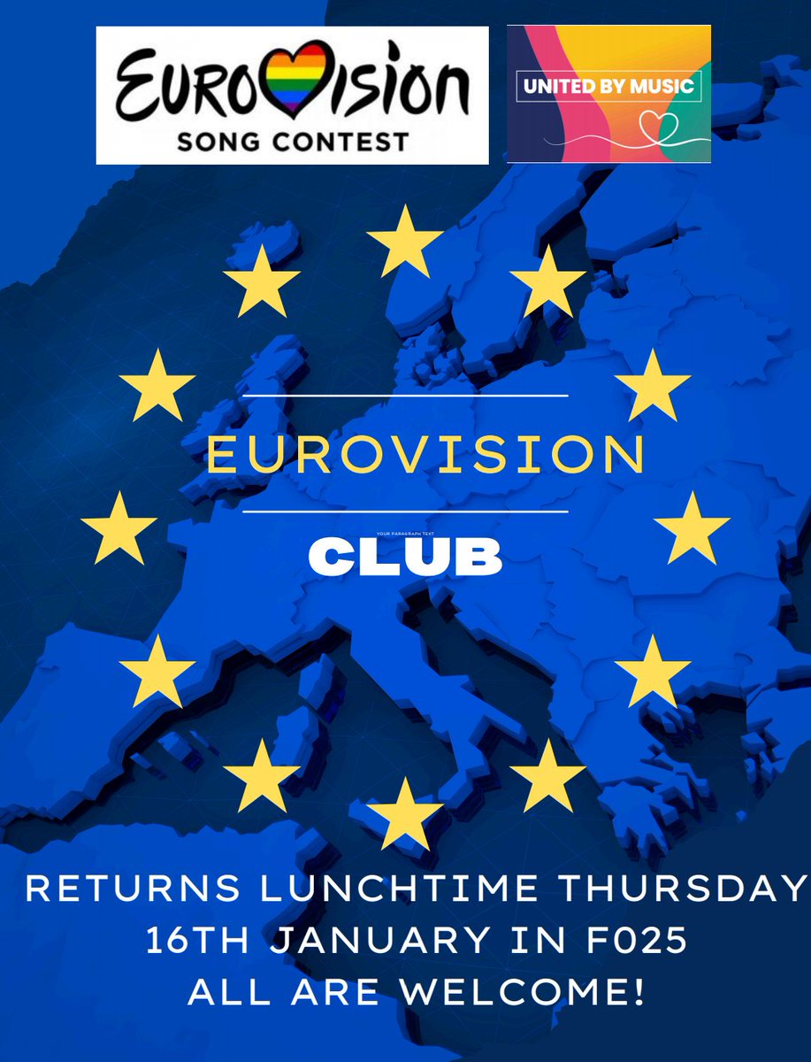 We are excited to relaunch Eurovision Club 2025 this Thurs, after months of letting the dust settle on Switzerland's victory last year. Everyone is welcome to join us, Thurs lunchtimes in F025. We have new songs to discuss and cakes to eat! 🪩🇪🇺 <a href="/stninianshs/">St Ninian's HS</a>