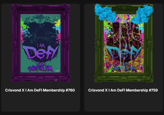 Some amazing mints today! 😍 We're about to close the mint later today and end the promo, so don't miss out! 🎉
Promo:
Mint 2 Defi, get 1 Defi free. PLUS, you'll receive 1 free <a href="/MarboRacing/">Marbo Racing League</a> NFT mint
Each Defi = 1 <a href="/G_Fi_Official/">GorillasFi</a>  when it drops!
iamdefi.officialcrisvond.com