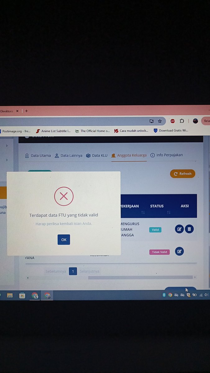 fransiskusrapta's tweet photo. @kring_pajak min mau isi data anggota keluarga tidak bisa, karna ada data tdk valid tp tidak bisa dihapus. Tombol aksi hapus tidak ada. Bisa dibantu min?? https://t.co/b9owOEko7w