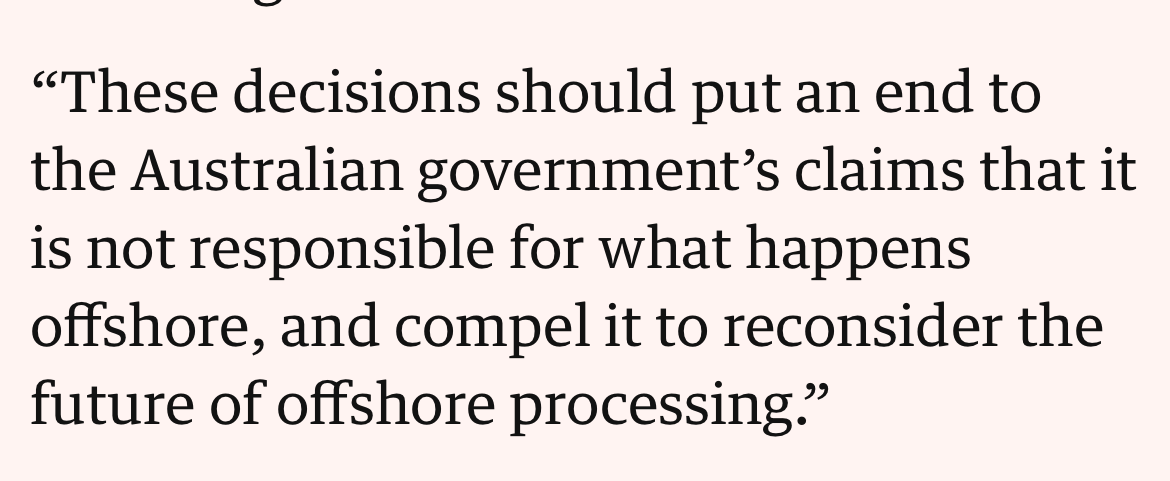 UNSW Kaldor Centre (@kaldorcentre) on Twitter photo ICYMI: Australia is responsible for asylum seekers on Nauru, the UN Human Rights Committee ruled late last week. In this <a href="/BenDohertyCorro/">Ben Doherty</a> <a href="/GuardianAus/">Guardian Australia</a> story (bit.ly/405Ck16) about the cases brought by
<a href="/AlisonBattisson/">Alison Battisson</a> and by <a href="/SarahRACS/">Sarah Dale</a>, <a href="/madelinegleeson/">Madeline Gleeson</a> put it this way: ICYMI: Australia is responsible for asylum seekers on Nauru, the UN Human Rights Committee ruled late last week. In this <a href="/BenDohertyCorro/">Ben Doherty</a> <a href="/GuardianAus/">Guardian Australia</a> story (bit.ly/405Ck16) about the cases brought by
<a href="/AlisonBattisson/">Alison Battisson</a> and by <a href="/SarahRACS/">Sarah Dale</a>, <a href="/madelinegleeson/">Madeline Gleeson</a> put it this way: