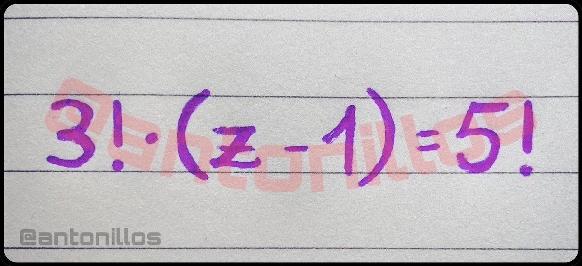 antonillos's tweet photo. ready to dive into some factorial fun❓
3! • (z - 1) = 5!
let’s see your solution skills shine! 💫
#math #challenge #algebra #factorials https://t.co/6YzceqckCZ