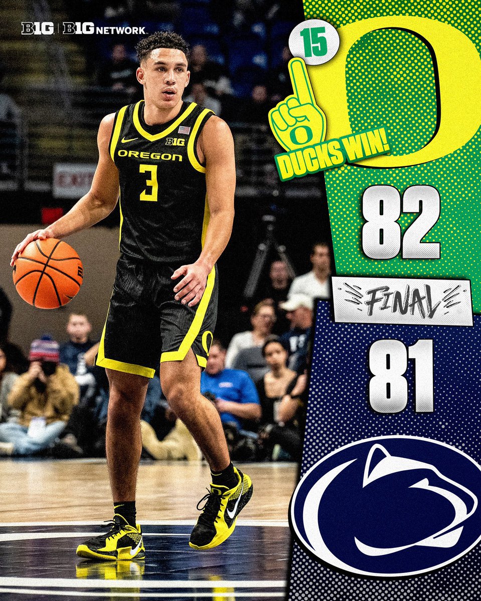 B1GMBBall's tweet photo. The No. 15 Ducks improve to 15-2 🔥

It's their best record though 17 games since the 2016-17 season 👏

#B1GMBBall x @OregonMBB https://t.co/sKhVc7opuG