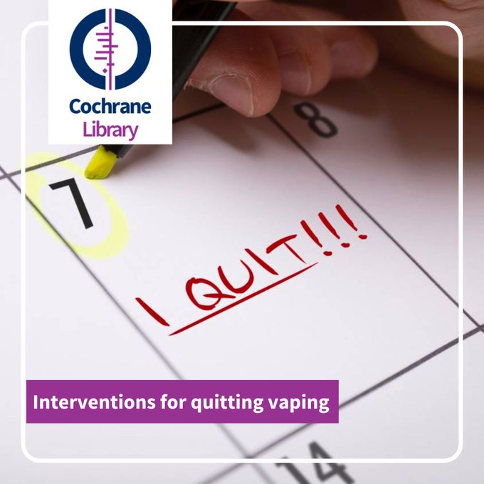 What’s the best way to help people quit vaping?

A review of 5209 participants found:
📱 Text message programs may help people quit.
💊 Varenicline may support quitting.
❓ More research is needed on other methods &amp; potential harms.
⚠️ Impact on tobacco use remains unclear.