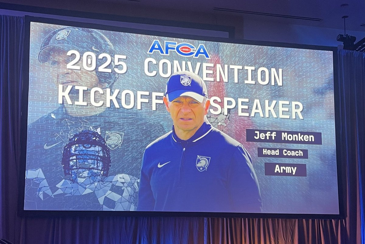 martinezd20's tweet photo. Kicking off the AFCA conference in Charlotte NC with Jeff Monken! “Live the vision of your culture” powerful speech on leadership. Let’s Go Army!!!@WeAreAFCA @ArmyWP_Football @SGHS_Titans @LedayAl @gisd_athletics https://t.co/rYzlQScJ9y