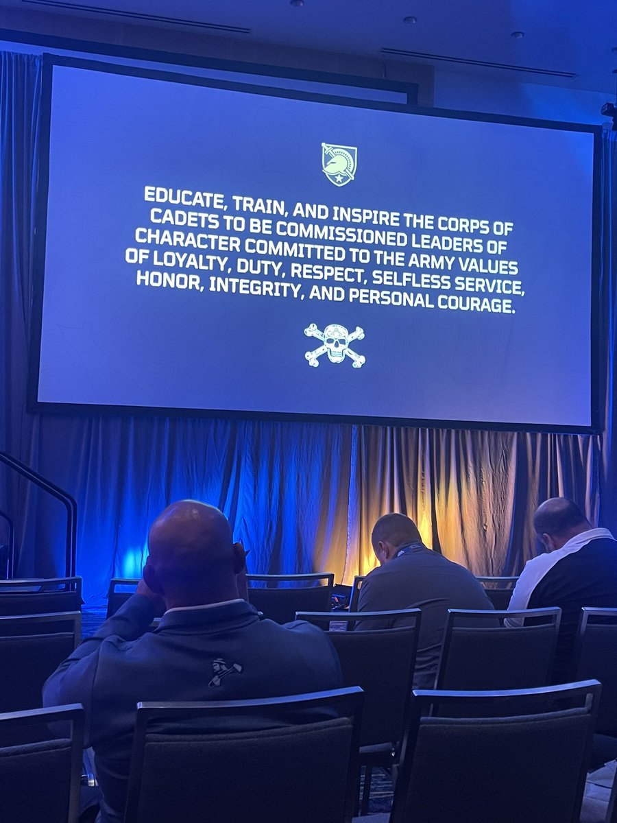 martinezd20's tweet photo. Kicking off the AFCA conference in Charlotte NC with Jeff Monken! “Live the vision of your culture” powerful speech on leadership. Let’s Go Army!!!@WeAreAFCA @ArmyWP_Football @SGHS_Titans @LedayAl @gisd_athletics https://t.co/rYzlQScJ9y