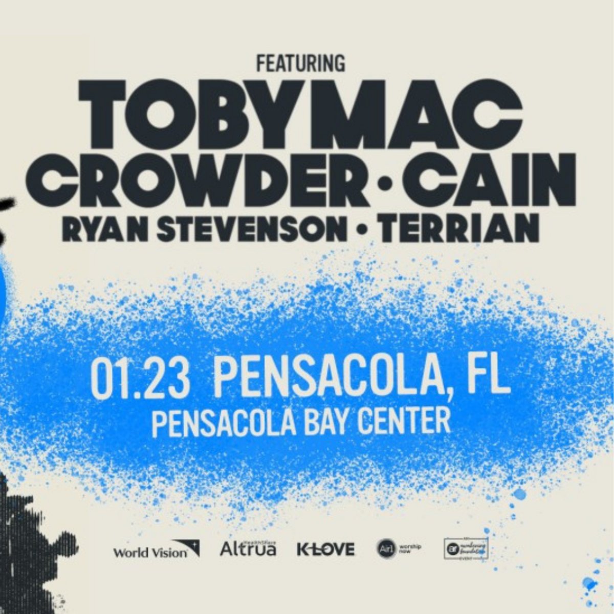 HIEXPensacola's tweet image. #TobyMac Hits Deep 2025 Tour brings a party to every city it stops in, and it&apos;s making a stop at the Pensacola Bay Center on January 23 with special guests #RyanStevenson and Terrian. Don&apos;t miss the fun! Get your tickets here: bit.ly/3BYmqxx, and book your stay with us!