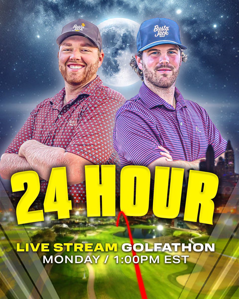BustaJackGolf's tweet photo. 24 HOUR LIVESTREAM TOMORROW @ 1pm EST https://t.co/9tczn6QRTv