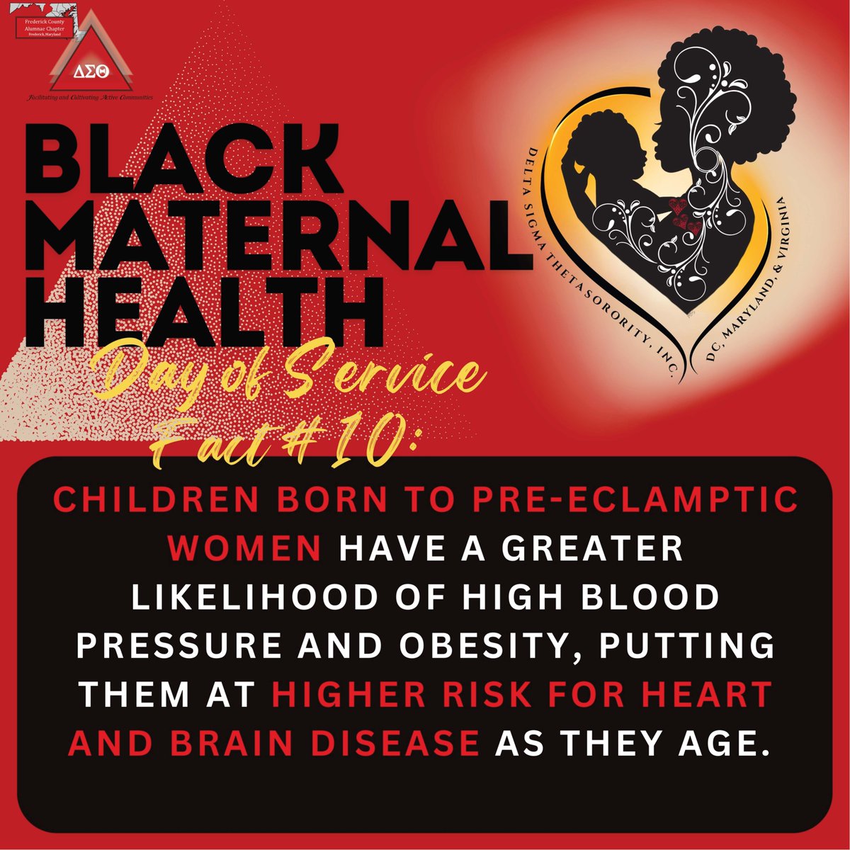 The long-term effects of pre-eclampsia on babies underscore the goal of prevention for both mother and child. #DMVDST2025 #DSTFoundersDay2025
#DMVWeekofImpact2025 #BlackMaternalHealth