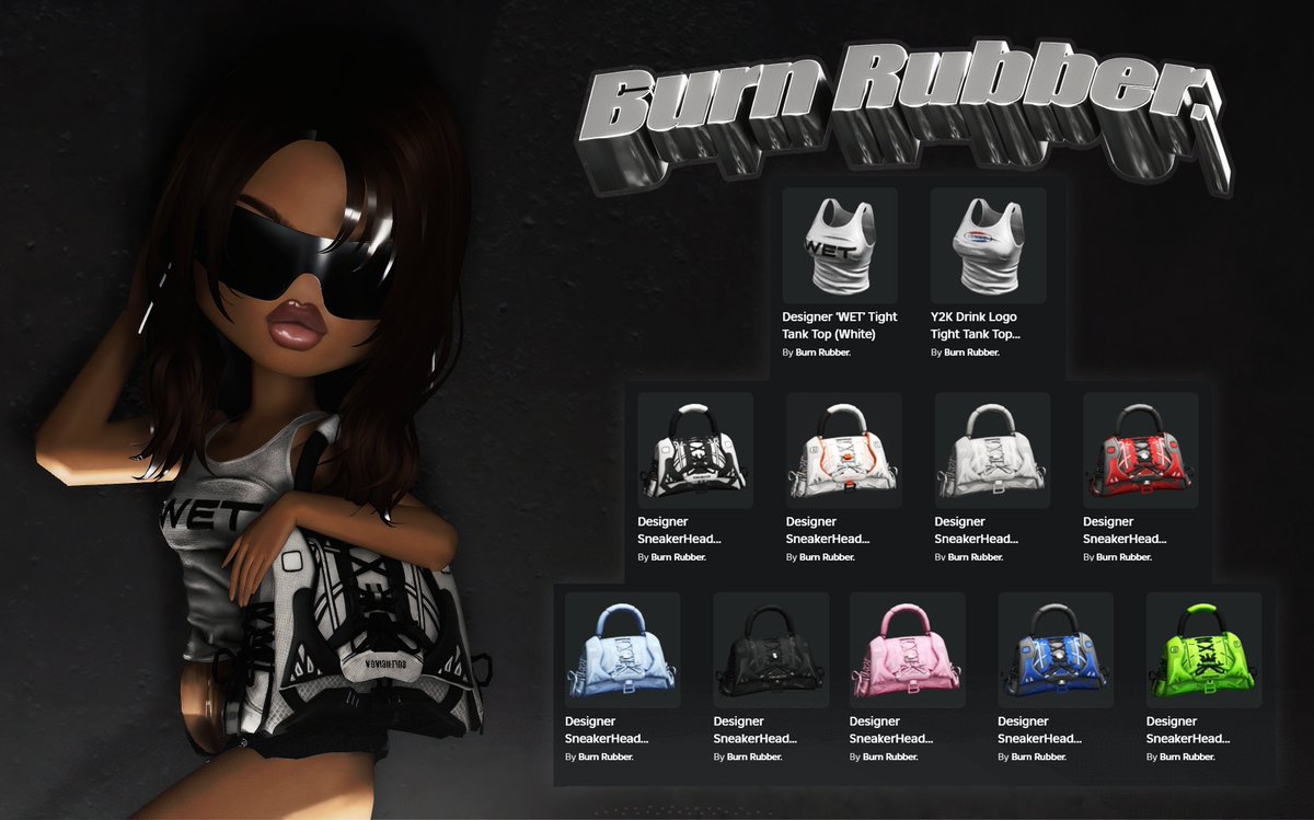 New Tank Tops &amp; SneakerHead Bags are now available at Burn Rubber.
roblox.com/communities/35…

#RobloxDev #RobloxUGC #UGC #UGCcreator #3Dartist