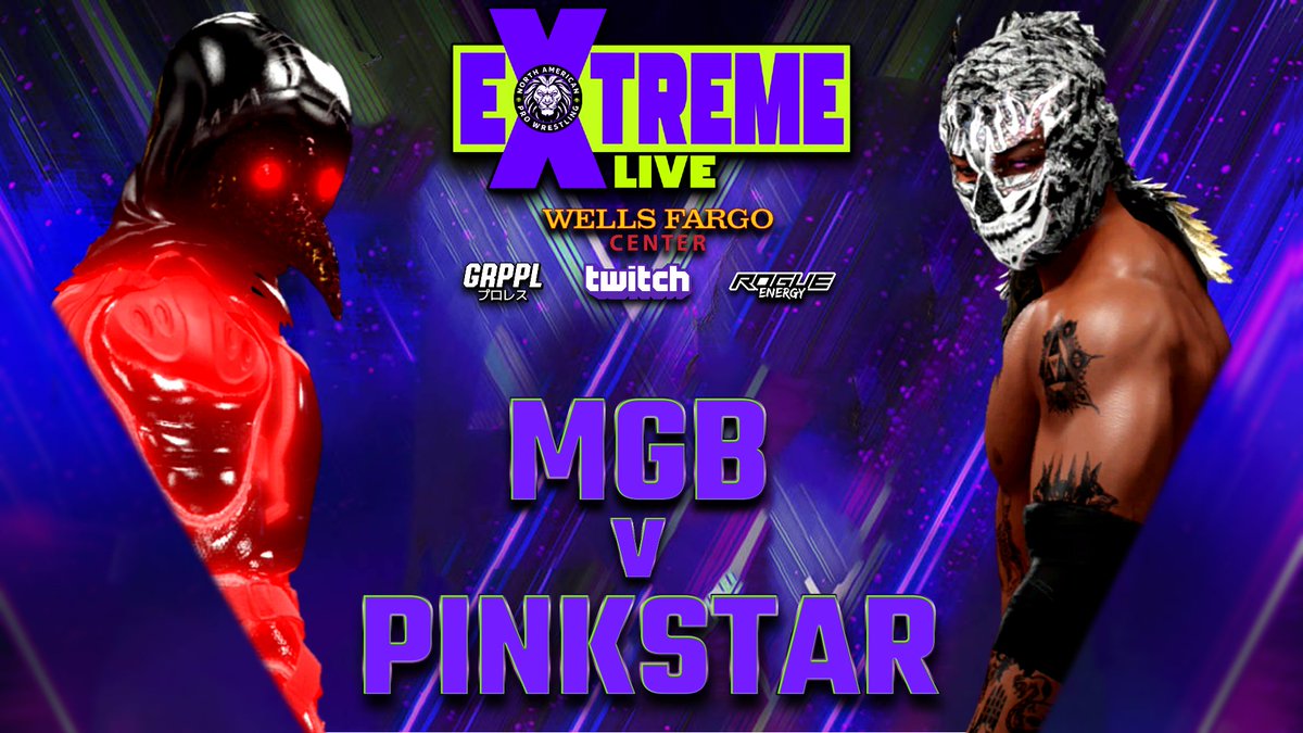 NorthAmericanPW's tweet photo. ✖️NAPW Extreme Live
✖️Thursday, January 23rd
✖️LIVE on Twitch
✖️Wells Fargo Center, Philadelphia, PA

MGB vs. Pinkstar

#NAPW #ExtremeLive #EFED #WWE2K24 https://t.co/B3xLD5ul0c