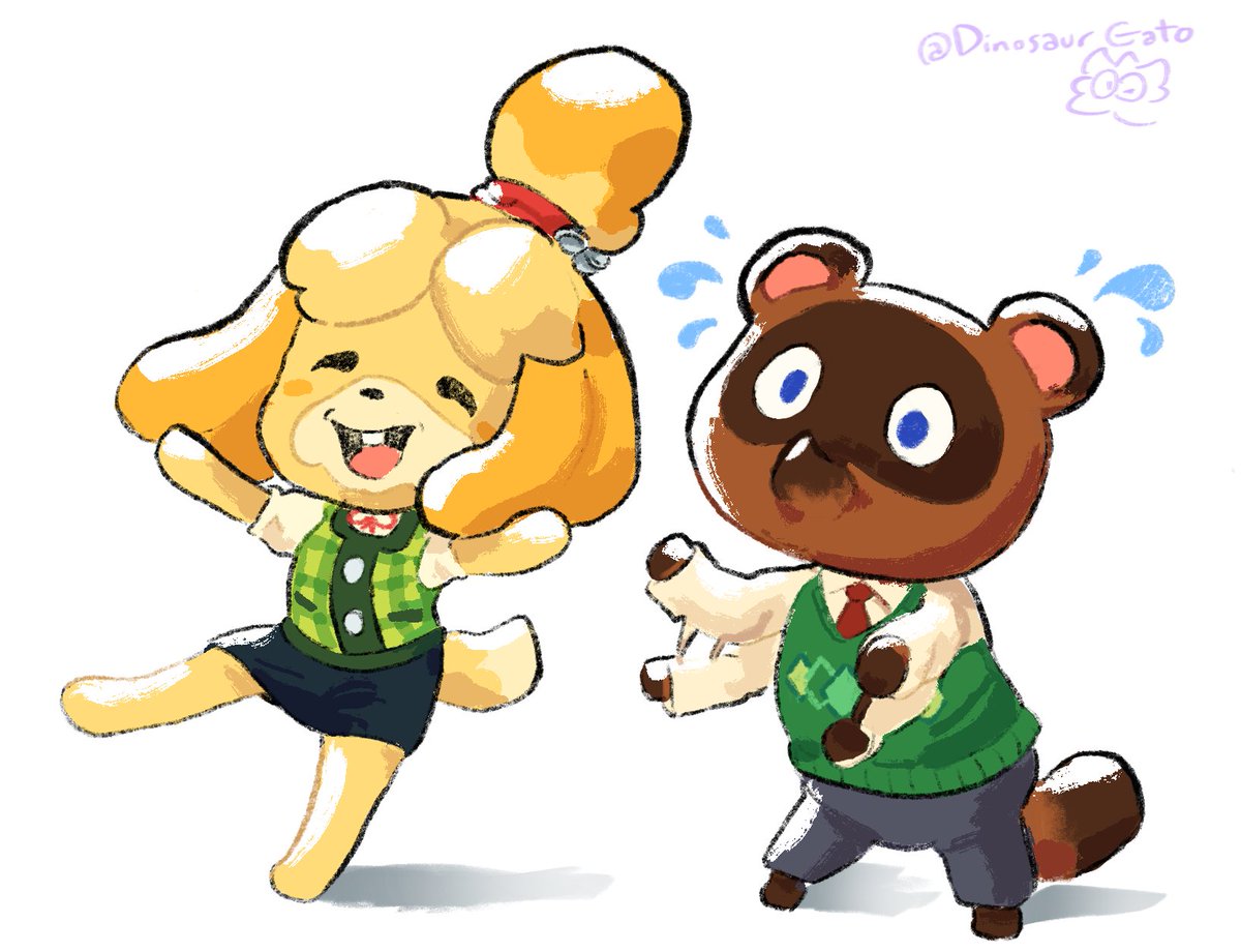 たぬきちさんを信じきって！trust fall!
#どうぶつの森 #animalcrossing #art #イラスト
