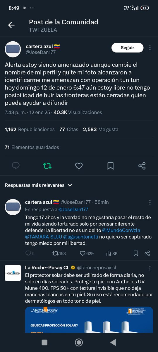 VKno_'s tweet photo. @MariaCorinaYA @nayibbukele Yo sigo creyendo en que hay un plan que nos llegará hasta el final
Pero por favor ya no quiero seguir viendo mensajes de niños torturados, secuestrados o presos por pensar diferente, no ha cometido ningún delito, cada joven secuestrado y torturado duele como un familiar. https://t.co/9fY3hqVgqK