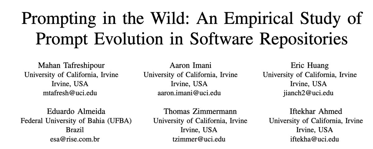 mahan_tp's tweet photo. How do developers manage and evolve prompts in LLM-integrated software?🤔✍️

Our #MSR2025 paper (w/ @aaron_imn @EricHuang4312 @esaufba @tomzimmermann @iftekhar_ahmedi) reveals key insights from analyzing prompt changes across 243 open-source repos!🔍✨

https://t.co/haOjznkhAc https://t.co/h8V8C31DsS