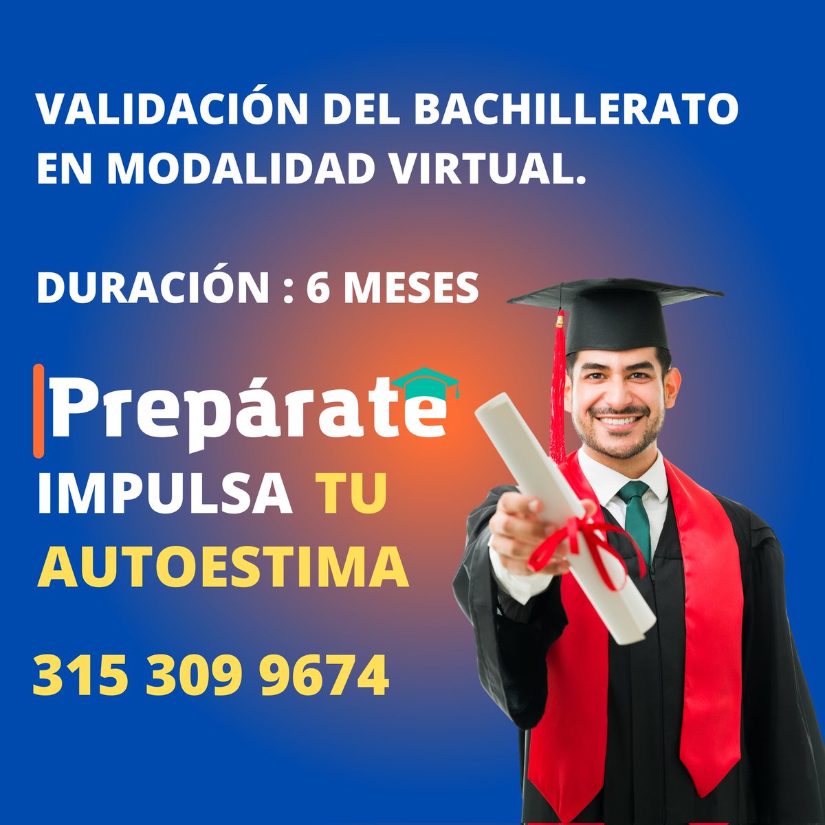 preparate_crece's tweet image. 🌟 Cumple tu meta este año  
🎯 Bachillerato virtual en 6 meses.  

✅ Modalidad flexible.  
✅ Certificación oficial.  

📲 Escríbenos al WhatsApp 315 309 9674  
¡Tú puedes lograrlo!  

#BachilleratoRápido #EducaciónEsPoder #AvanzaHoy