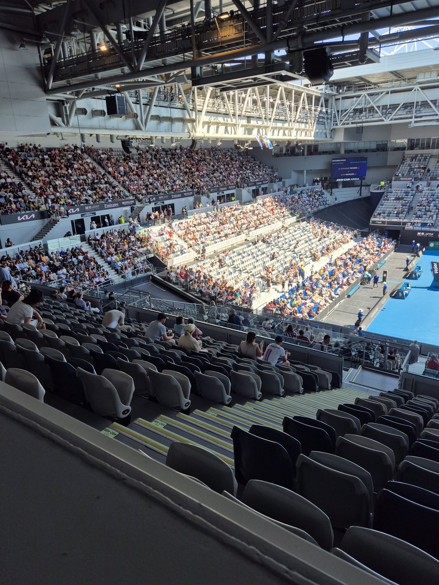 There are going to be a lot of pissed off people when they get told they have to leave JCA at the end of the day session. I'm sure half of them don't realise yet. #AustralianOpen <a href="/connorjoyceb/">Connor Joyce</a>