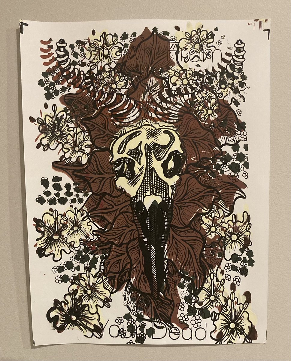 brick_meat's tweet photo. Grown From Your Dead

Two Color Runs of another screen print done on white and toned paper 

#art #ArtistOnTwitter #screenprint #screenprinting #silkprint #silkprinting #crowcore #print #traditionalart #crowskull #darkacademia #originalart #plantart #naturalart https://t.co/dn6ZM2jDmB