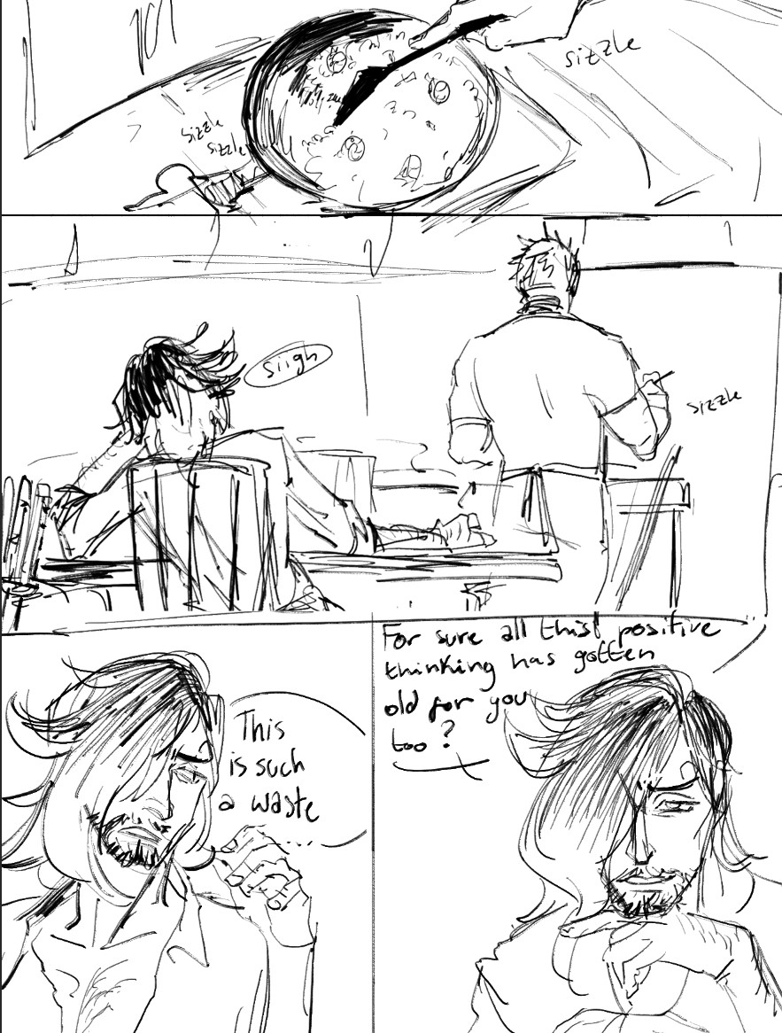 MaruMauk's tweet image. I dont have more time to spare so take this sad comic abt mutated sanji

#zosan
#sanzo
(1/2)