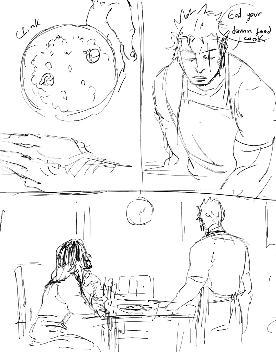 MaruMauk's tweet image. I dont have more time to spare so take this sad comic abt mutated sanji

#zosan
#sanzo
(1/2)