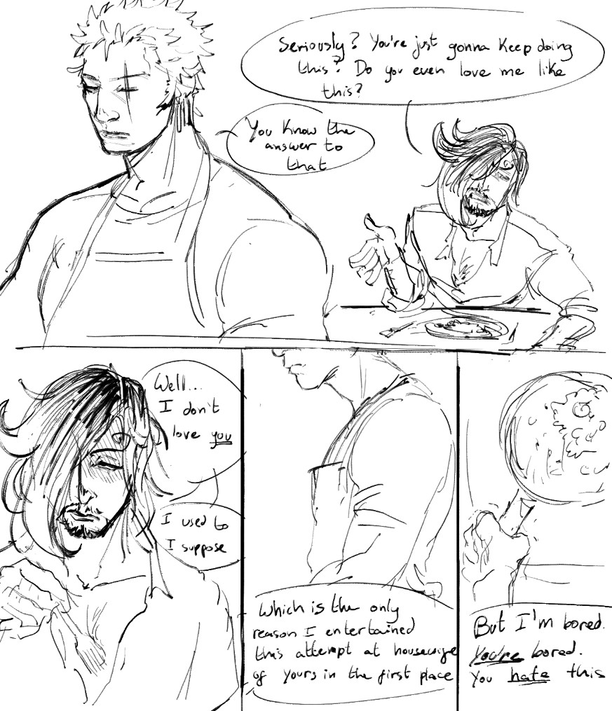 MaruMauk's tweet image. I dont have more time to spare so take this sad comic abt mutated sanji

#zosan
#sanzo
(1/2)