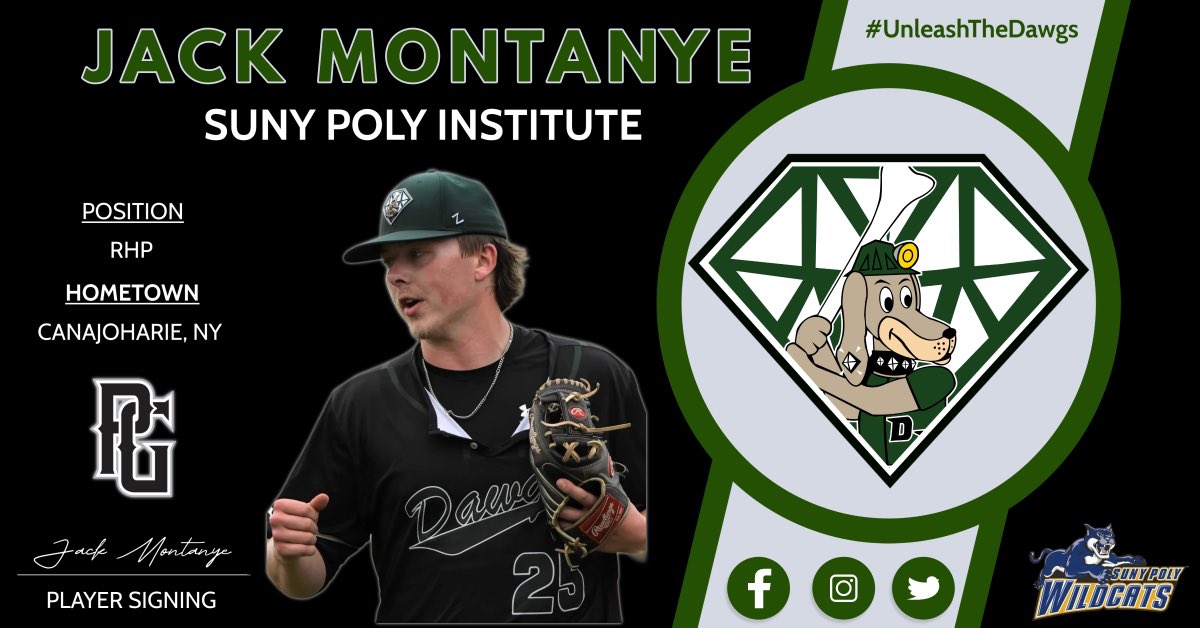 DiamondDawgsBaseball (@mvdiamonddawgs) on Twitter photo The DiamondDawgs are thrilled to announce the return of right-handed pitcher Jack Montanye from <a href="/SUNYPolyBASE/">SUNY Poly Baseball</a> for the 2025 season. A local product from Canajoharie and current standout at SUNY Poly, Montayne is ready to build on his stellar performance from last season. The DiamondDawgs are thrilled to announce the return of right-handed pitcher Jack Montanye from <a href="/SUNYPolyBASE/">SUNY Poly Baseball</a> for the 2025 season. A local product from Canajoharie and current standout at SUNY Poly, Montayne is ready to build on his stellar performance from last season.