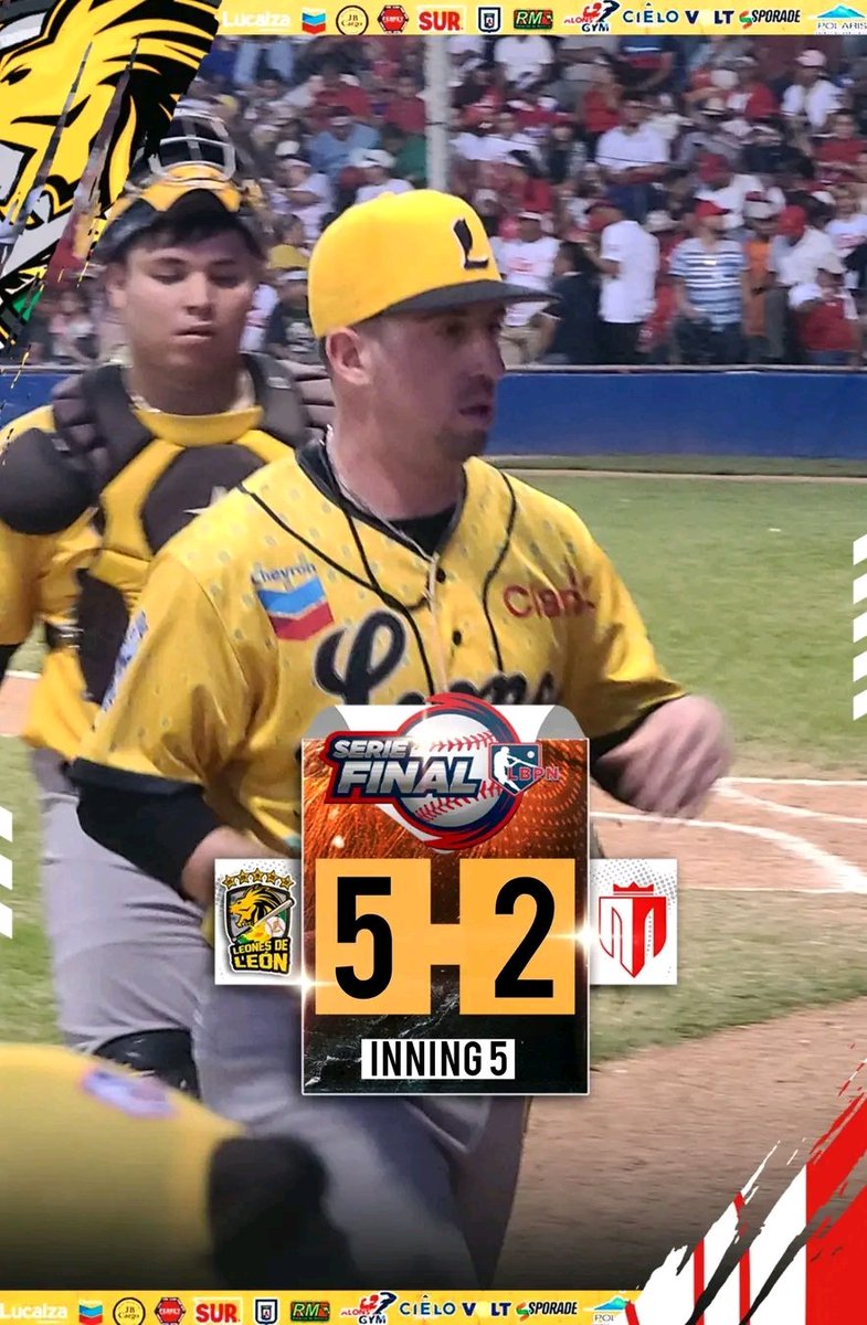 Rally de cuatro carreras en la parte alta del quinto episodio nos pone arriba en el marcador 5-2✅️

VAMOS LEONES🦁