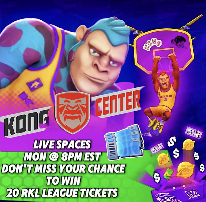 🚨 KONGCENTER LIVE SPACES🚨

Monday @ 8pm EST 
x.com/i/spaces/1gqGv…

Tune in as we recap all the latest RKL NEWS
 🏀 Play/Earn Airdrop $FAME Rewards 
 🏀 Latest community call 
 🏀 Sigma is the Alpha 

And a Special Giveaway 🎟️
20 RKL League TICKETS