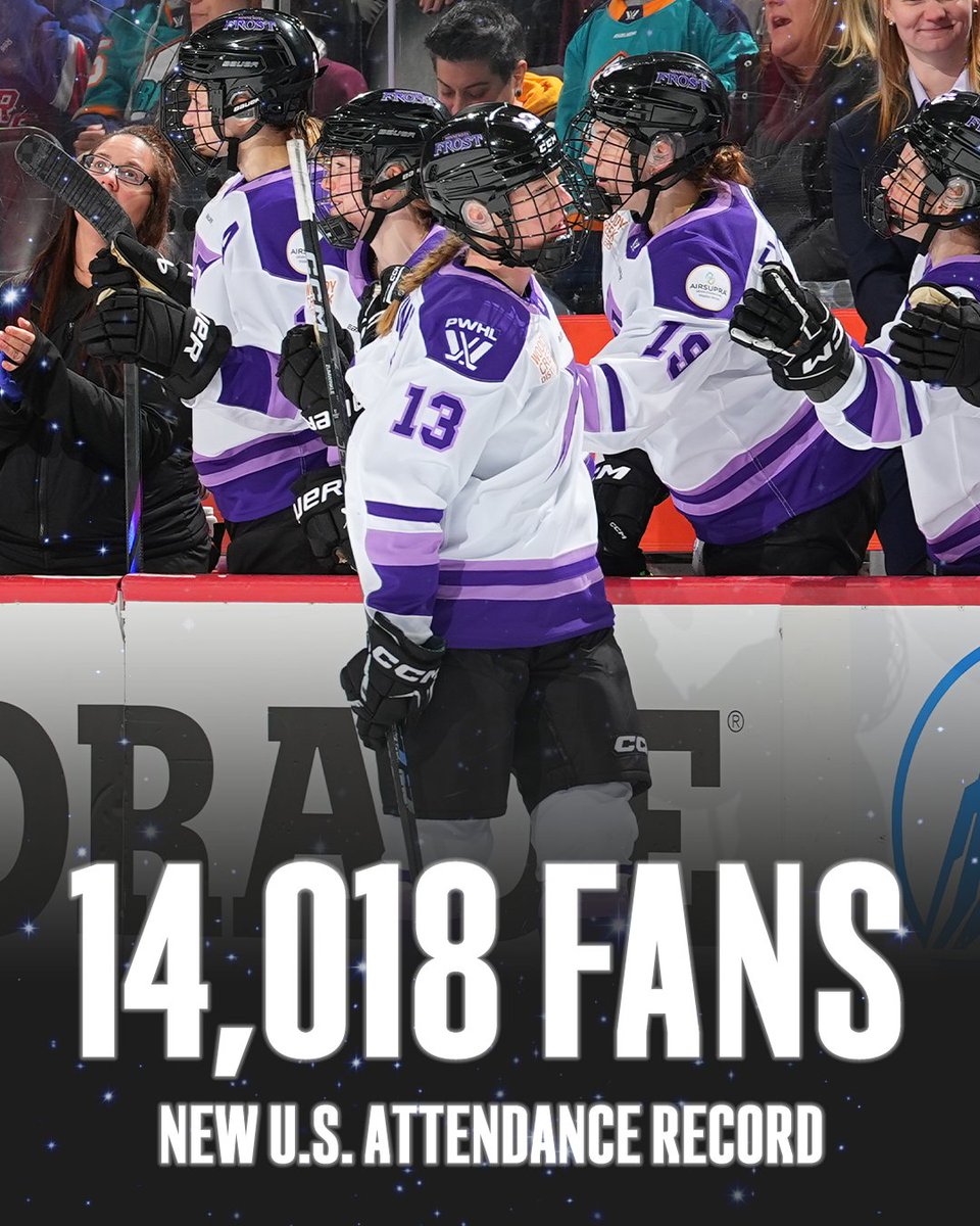Denver showed up and showed out 🌟 

The highest-ever fan attendance for a professional women’s hockey game in the U.S. 🙌
