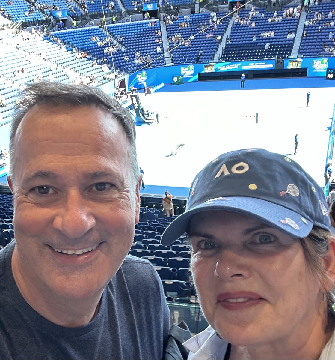 Excited about being in Melbourne to complete our personal grand slam of tennis Majors.