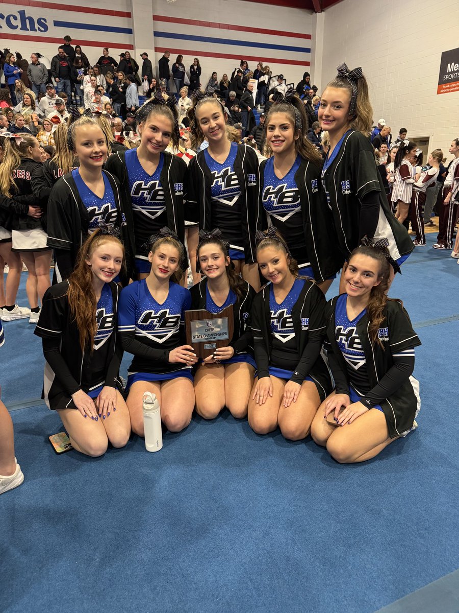 Varsity closing out a long day of competing with TWO State Championship Runner-up placements at OAC! 💙🖤 🎉 
OAC Game Day 🥈 
OAC Traditional 🥈

WAY TO GO, LADIES! 🐆
<a href="/HBHSathletics/">Hilliard Bradley Athletics</a> <a href="/HilliardSchools/">Hilliard Schools</a>