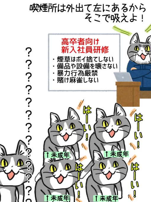 疑問に思ってはいけない新入社員研修 #現場猫 