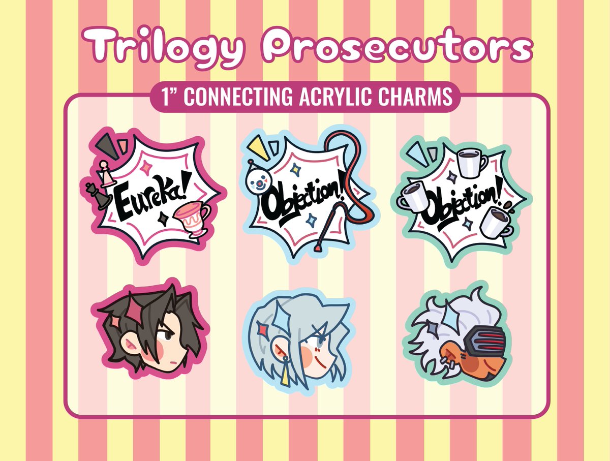illumerie's tweet photo. my ace attorney + dgs objection charm pre0rders will close this friday!! https://t.co/BgJoOogIjz